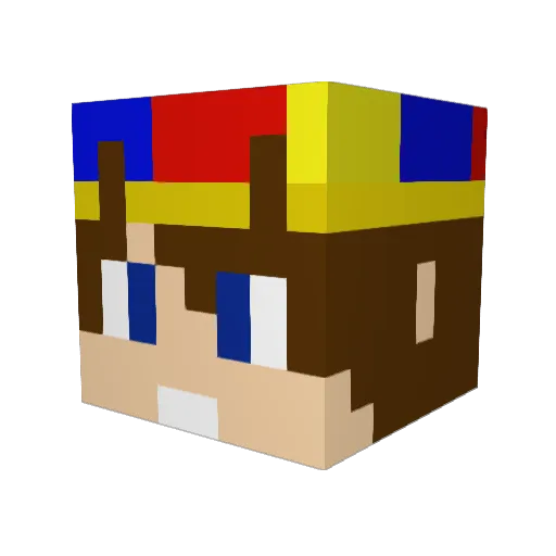 Maurocraft1 Minecraft avatar head, 3D render