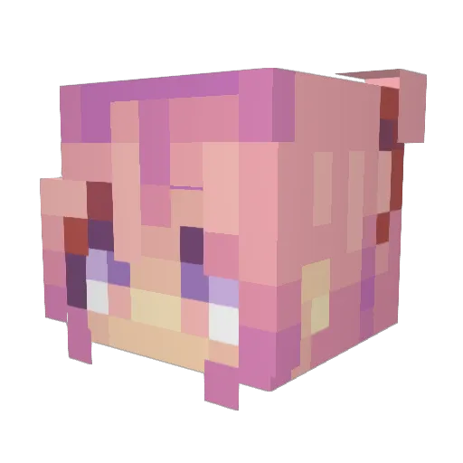 Mausandia Minecraft avatar head, 3D render
