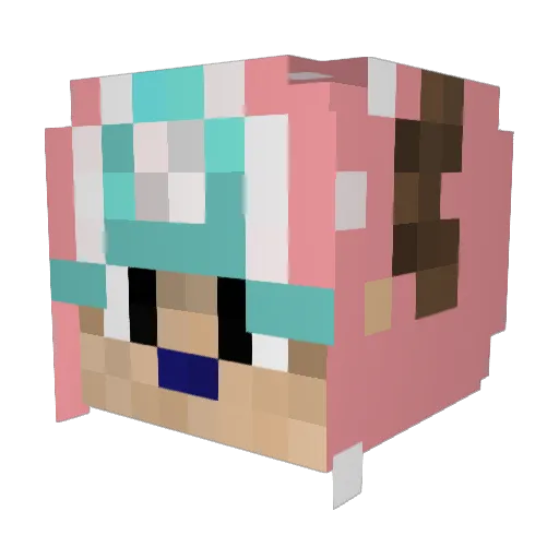 Mausolleum Minecraft avatar head, 3D render