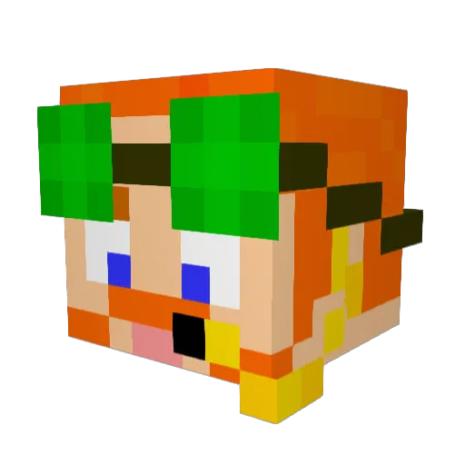 Mauss Minecraft avatar head, 3D render
