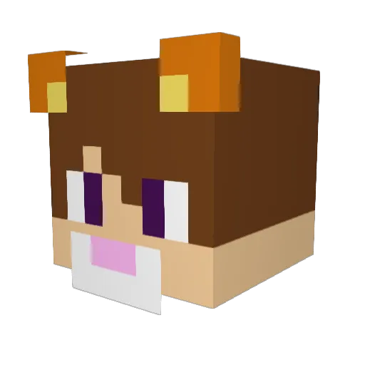 Mauuchan1 Minecraft avatar head, 3D render