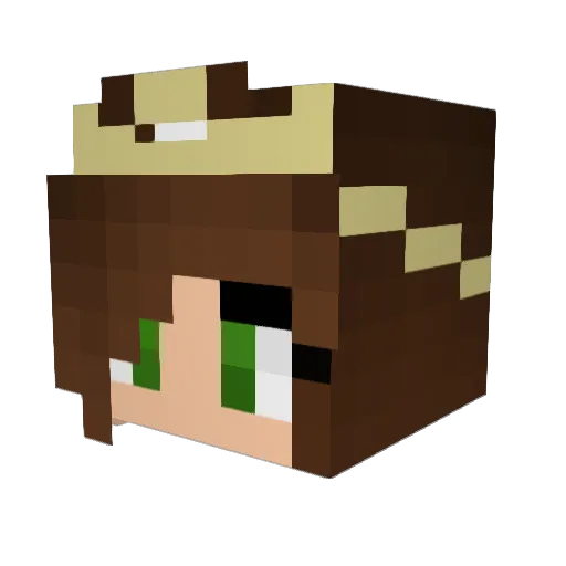 Mauwreen Minecraft avatar head, 3D render
