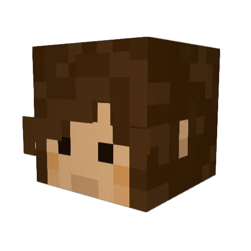 Mauxara Minecraft avatar head, 3D render