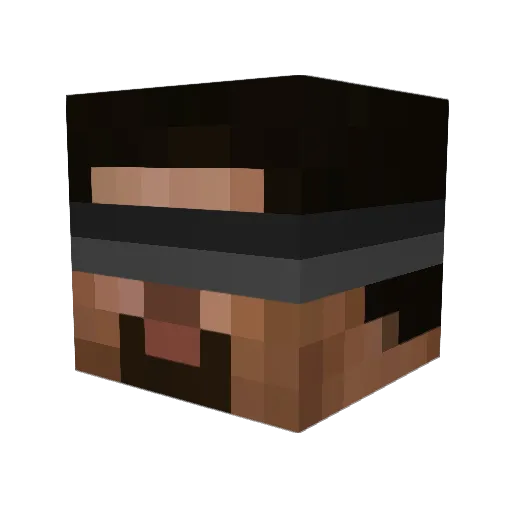 Mauzify Minecraft avatar head, 3D render