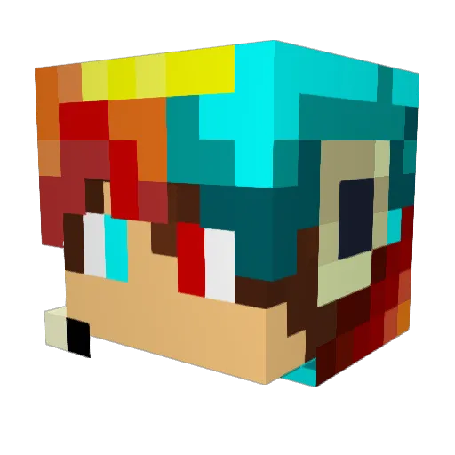 Mavayaa Minecraft avatar head, 3D render