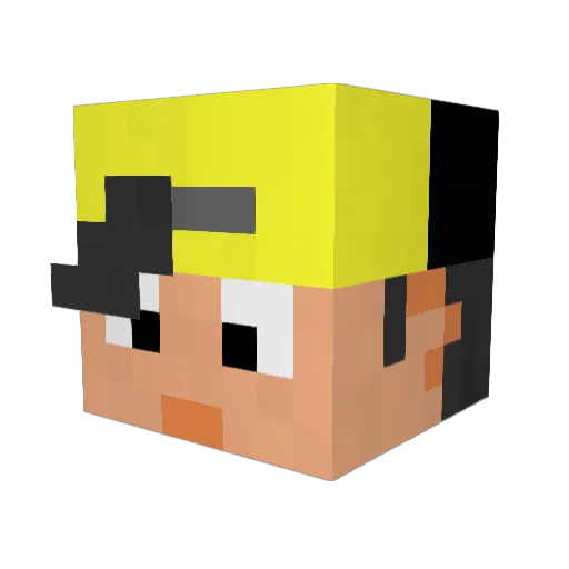 Mave Minecraft avatar head, 3D render