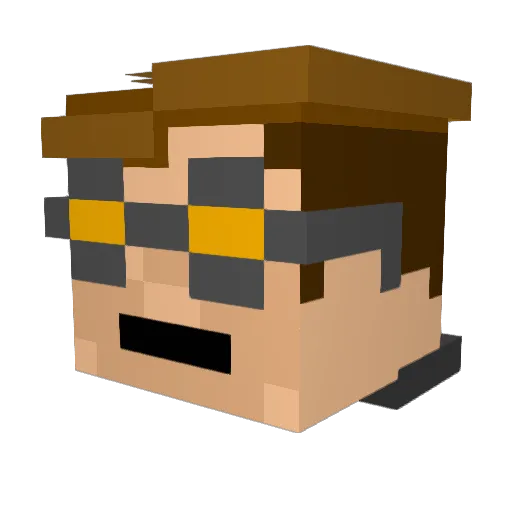 MavericHunterX Minecraft avatar head, 3D render