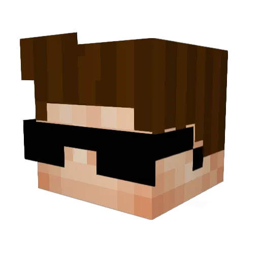 MaviPenguin Minecraft avatar head, 3D render