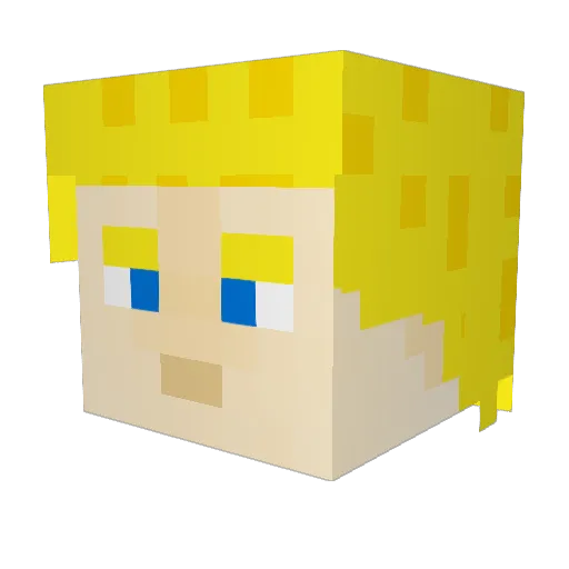 MavonMC Minecraft avatar head, 3D render