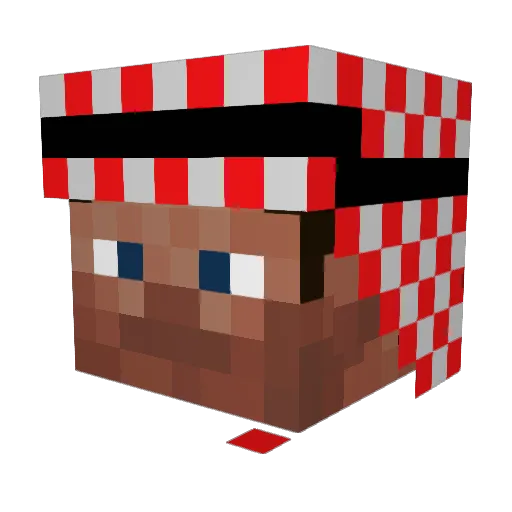 Mawaii Minecraft avatar head, 3D render