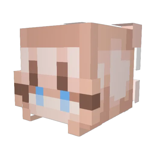 Mawaris Minecraft avatar head, 3D render