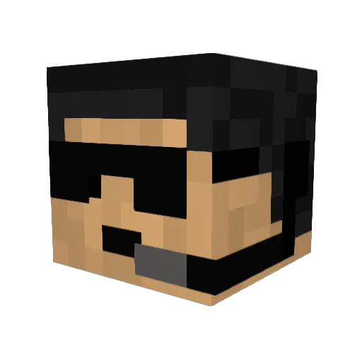 Mawasaki Minecraft avatar head, 3D render