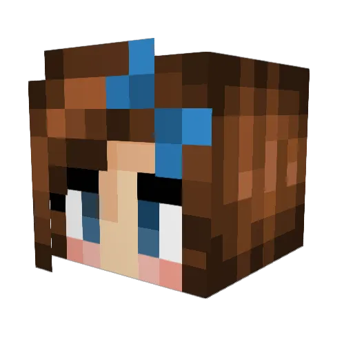 Mawene Minecraft avatar head, 3D render