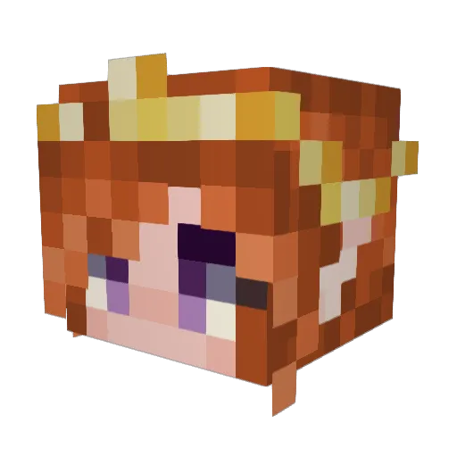 Mawiemines Minecraft avatar head, 3D render