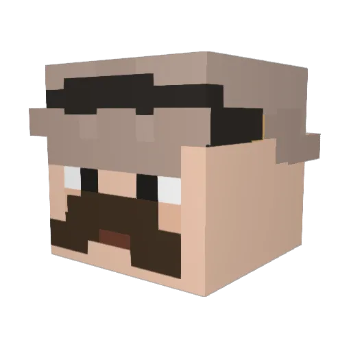 MawzLovesBeur Minecraft avatar head, 3D render