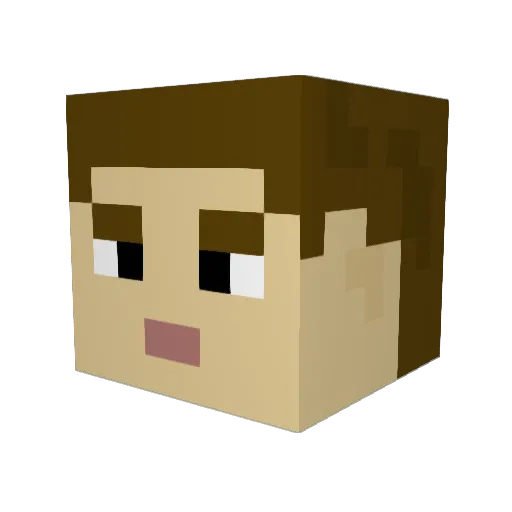 MaxACF Minecraft avatar head, 3D render