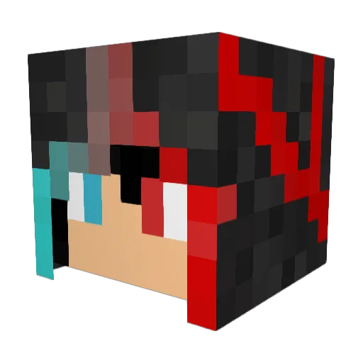 MaxAlpha Minecraft avatar head, 3D render