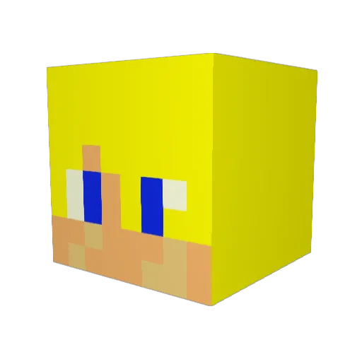 MaxBeacher Minecraft avatar head, 3D render