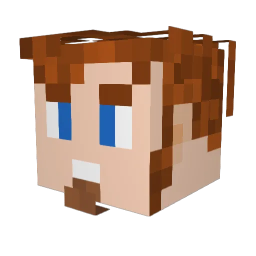 MaxBite Minecraft avatar head, 3D render