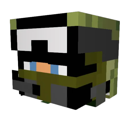 MaxBlockcraft Minecraft avatar head, 3D render