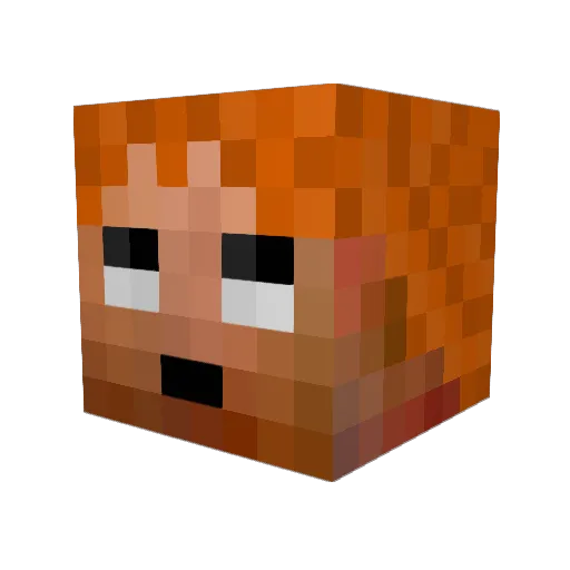 MaxCorse Minecraft avatar head, 3D render