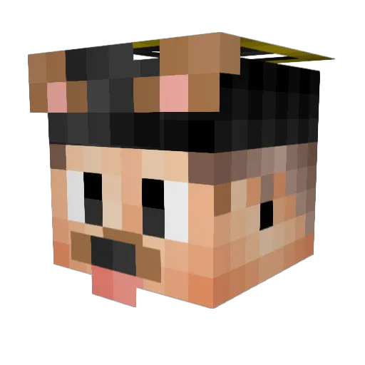 MaxElVato Minecraft avatar head, 3D render