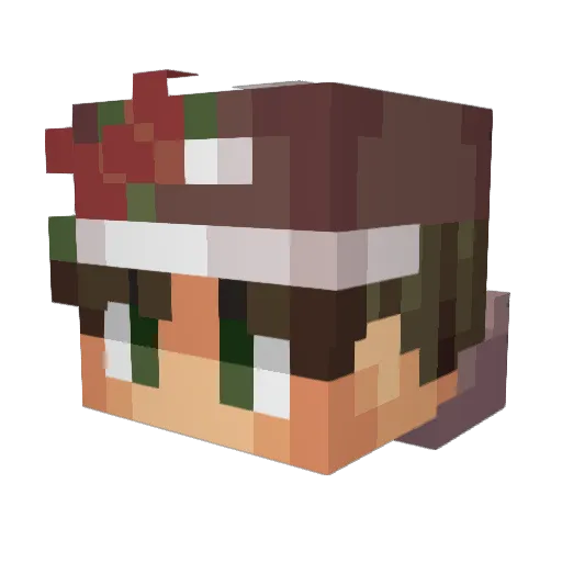 MaxFFS Minecraft avatar head, 3D render