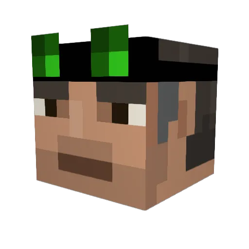 MaxHandgun Minecraft avatar head, 3D render
