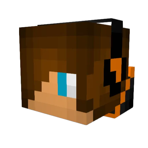 MaxHibit Minecraft avatar head, 3D render