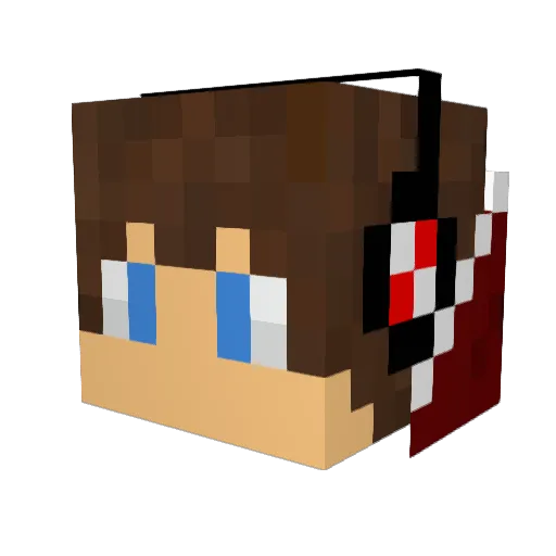 MaxJrJ Minecraft avatar head, 3D render