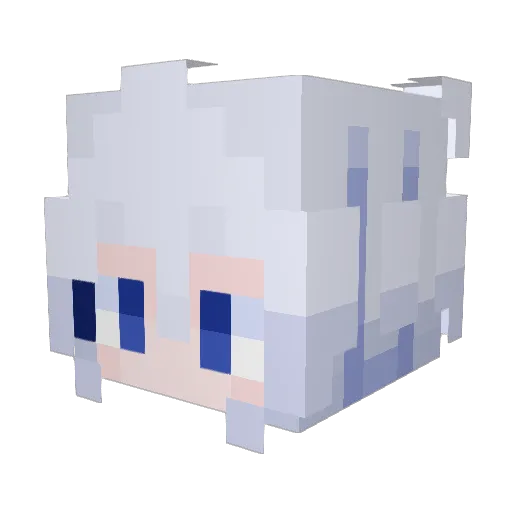 MaxMilk Minecraft avatar head, 3D render