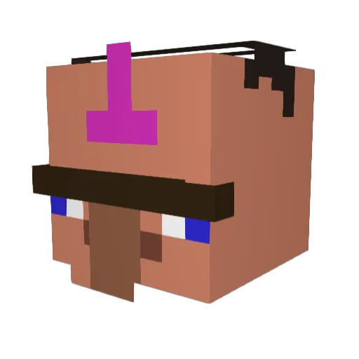 MaxOnYt Minecraft avatar head, 3D render