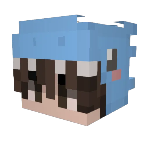 MaxPinDew Minecraft avatar head, 3D render