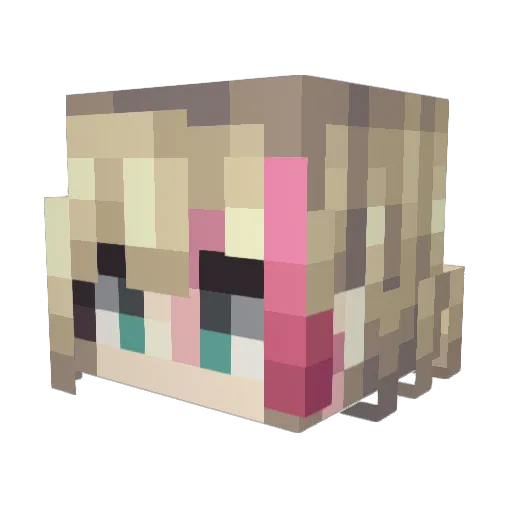 MaxQo Minecraft avatar head, 3D render