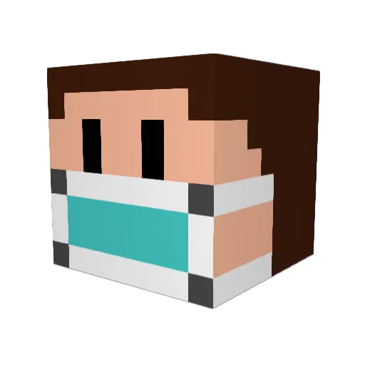 MaxReyna Minecraft avatar head, 3D render