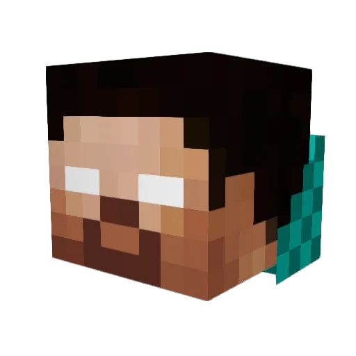MaxRu Minecraft avatar head, 3D render