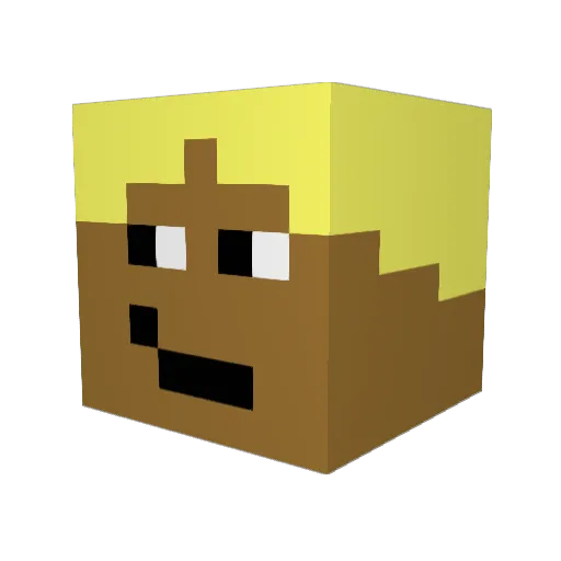 MaxTechCode Minecraft avatar head, 3D render