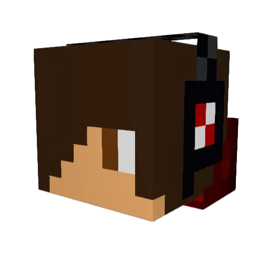 MaxVenom Minecraft avatar head, 3D render