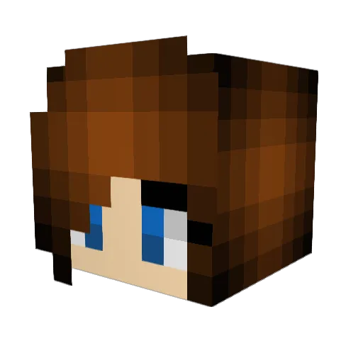 MaxWELLPlayZ Minecraft avatar head, 3D render