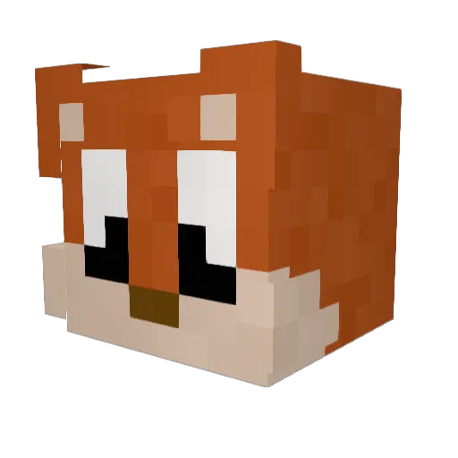 MaxWhis Minecraft avatar head, 3D render