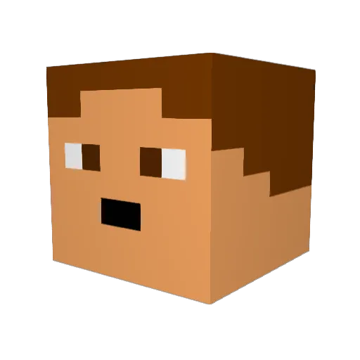 Maxamilian Minecraft avatar head, 3D render