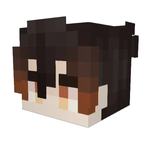 Maxangeluwu Minecraft avatar head, 3D render