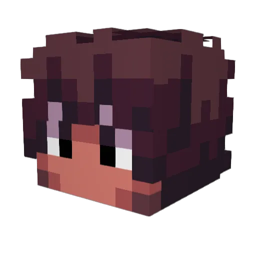 MaxdaMaus Minecraft avatar head, 3D render