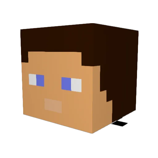 Maxeence Minecraft avatar head, 3D render