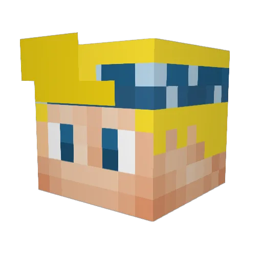 Maxflueder Minecraft avatar head, 3D render