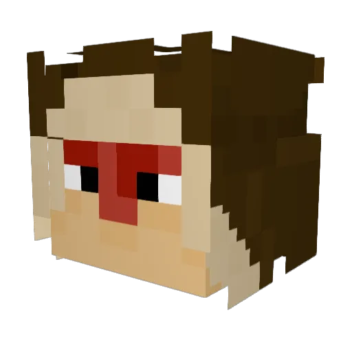 MaxiFuet Minecraft avatar head, 3D render