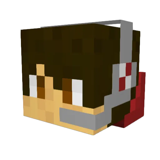 MaxiJK Minecraft avatar head, 3D render