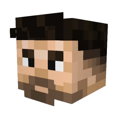 MaxiLK1 Minecraft avatar head, 3D render