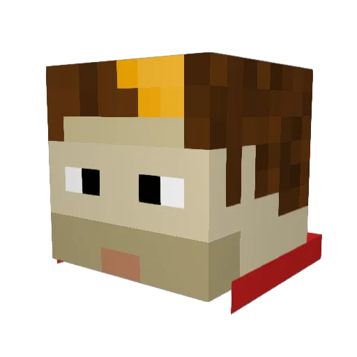 MaxiMoreyra Minecraft avatar head, 3D render