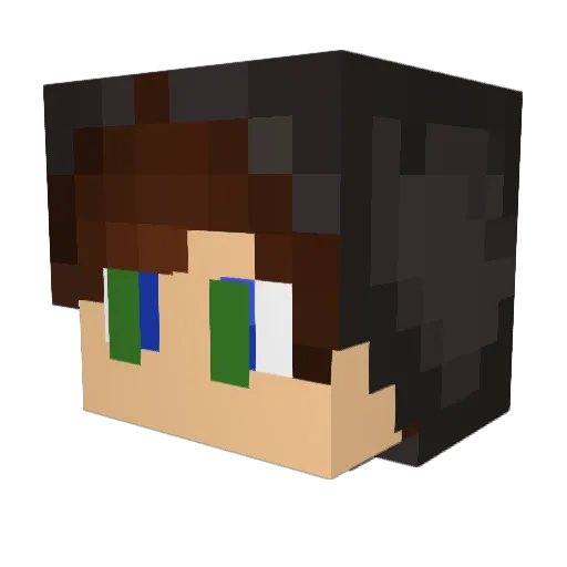 MaxiTibii Minecraft avatar head, 3D render